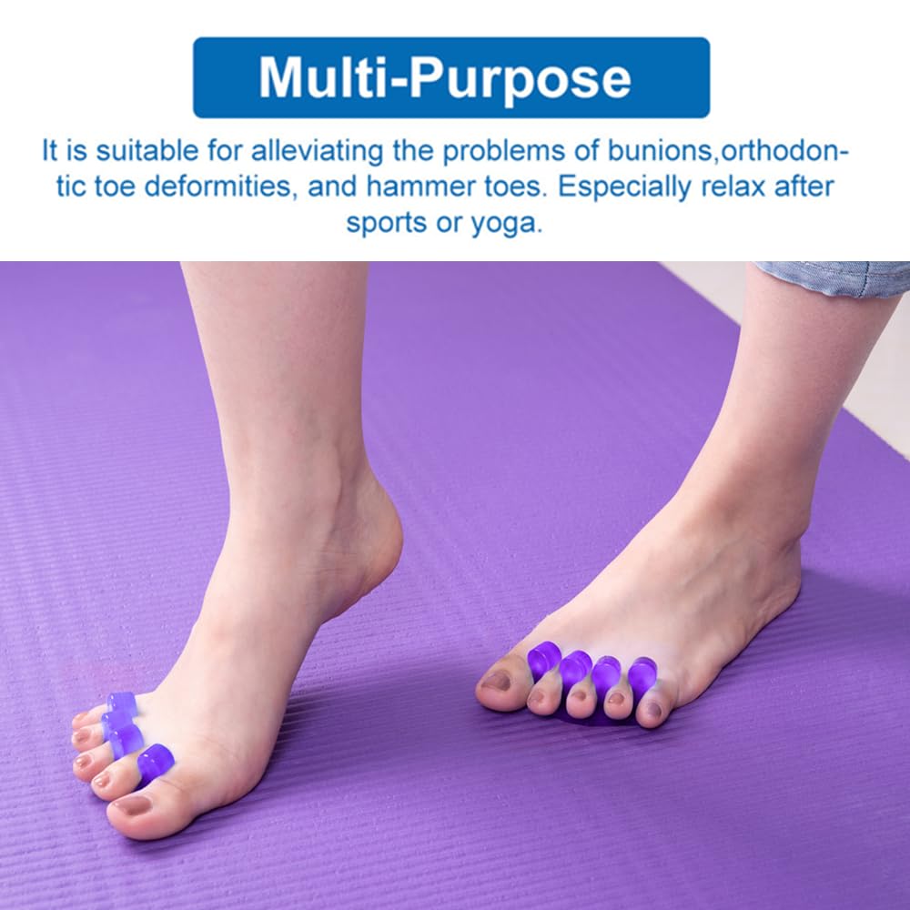 Toe Separators for Bunion & Nail Polish Application - Orthopedic Gel Material, Pedicure Toe Spacers for Toenail Separation, Washable & Reusable Soft Gel Pedicure Kit for Women