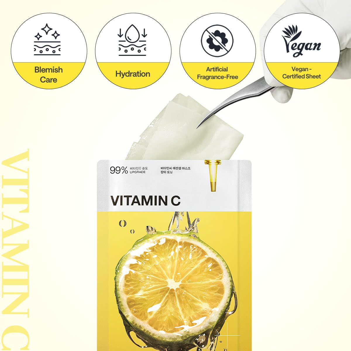 MEDIHEAL Vitamin C Essential Face Sheet Mask, Skin Toning (10ea)