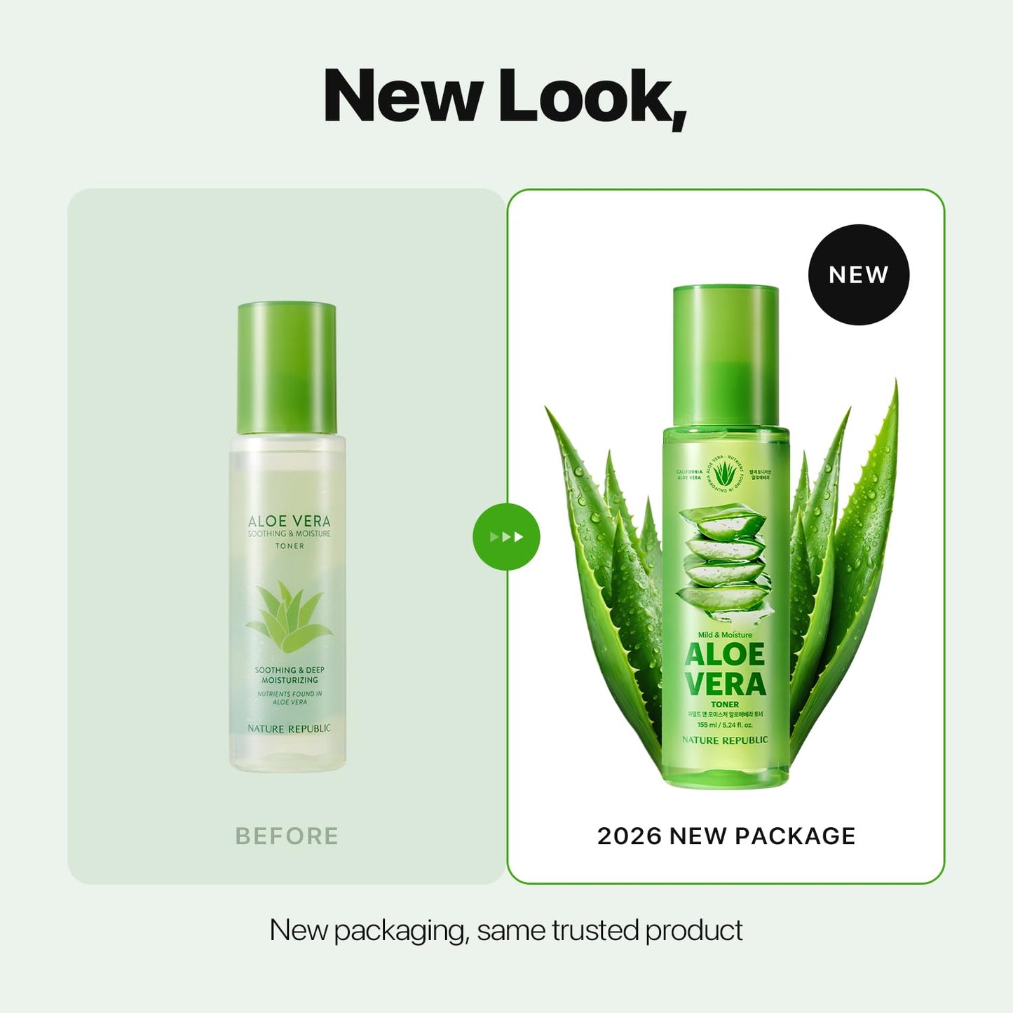 Nature Republic Mild & Moisture Aloe Vera Toner | Soothing & Hydrating Facial Toner, Lightweight