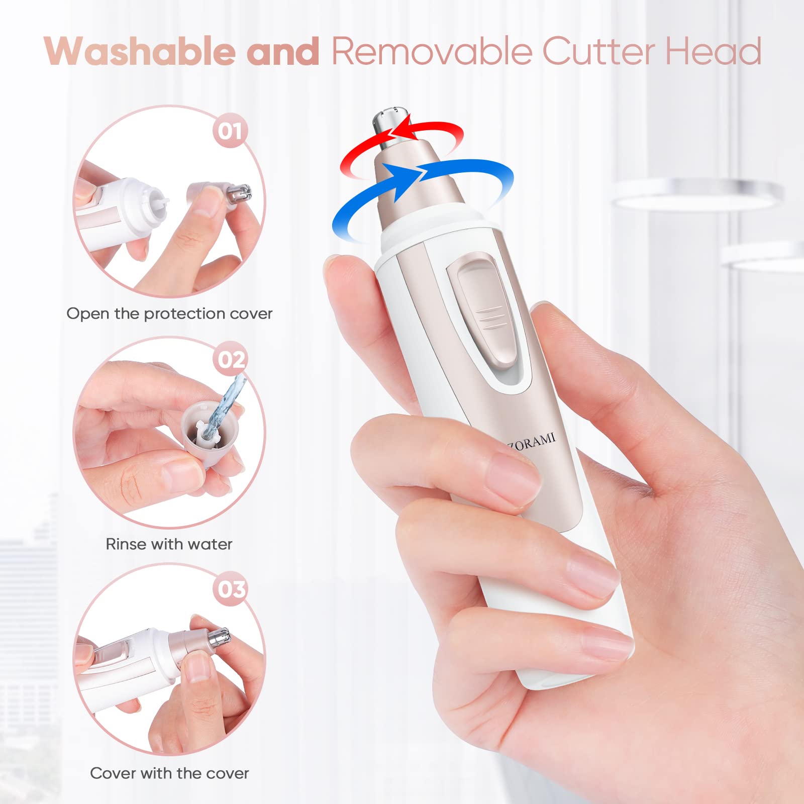 Ear and Nose Hair Trimmer Clipper - 2026 Professional Painless Eyebrow & Facial Hair Trimmer for