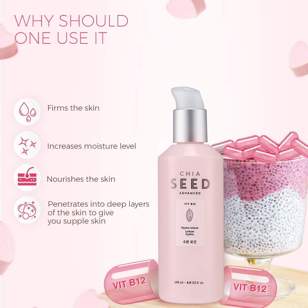 THE FACE SHOP Chia Seed Hydro Lotion | Soft Hydrating Lotion for Skin Moisturizing & Nourishing