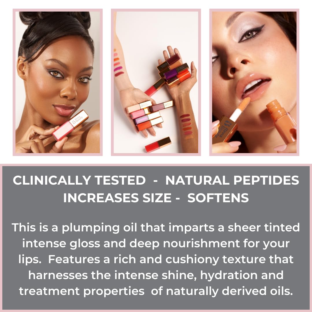 Rinna Beauty Larger Than Life Lip Plumping Oil - Illusion - Moisturizes & Hydrates Lips - Natural Plumping Over Time - Vegan, Cruelty-Free, & Paraben-Free 0.3 Fl Oz