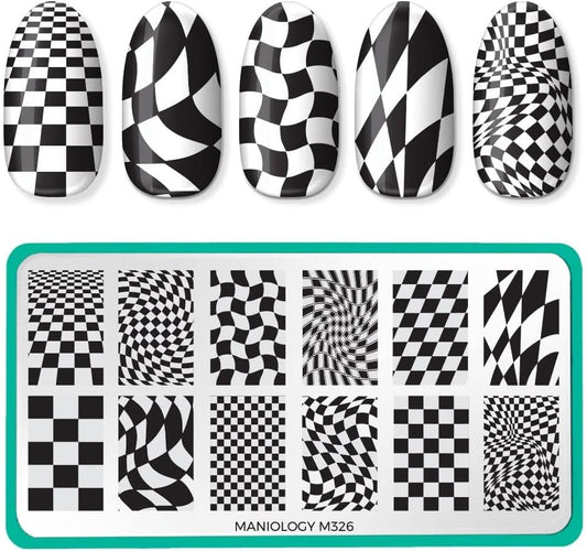 Maniology Checkmate Nail Stamping Plate | Chessboard-Inspired Manicure Designs, Checkered Nail Art