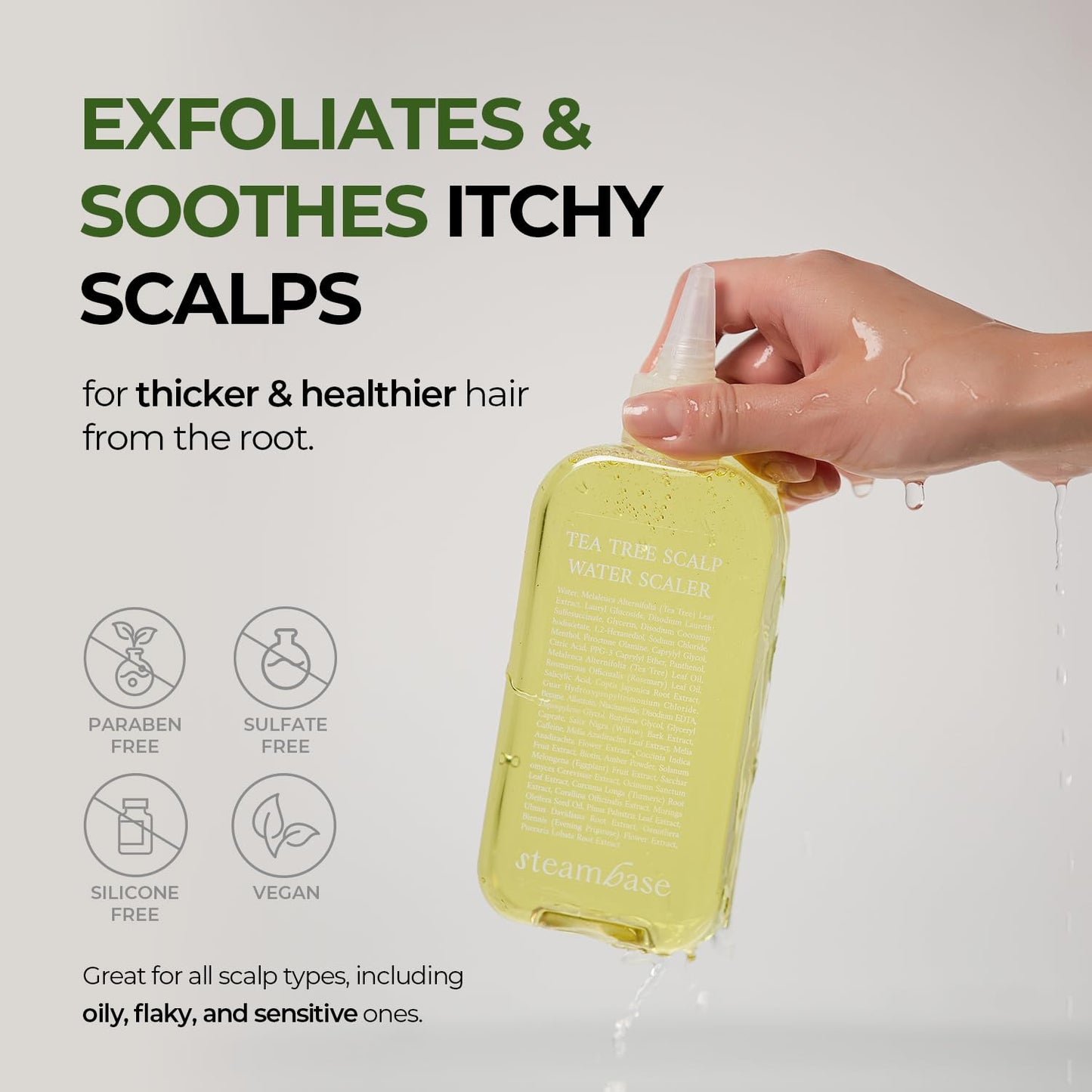 Tea Tree Scalp Treatment | Purifies and Exfoliates Oily Scalp | Natural BHA & Tea Tree | Removes Odor & Buildup | Hypoallergenic Exfoliator, 8.42 fl oz