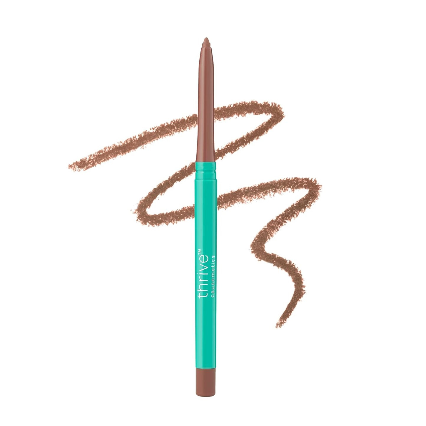 Thrive Causemetics Lip Filler Long-Wearing + Plumping Lip Liner, Shea Butter Hydrating Lip Plumper Retractable Lip Liner Pencil, Built In Sharpener, Vegan & Cruelty Free, Kackie (Mocha)