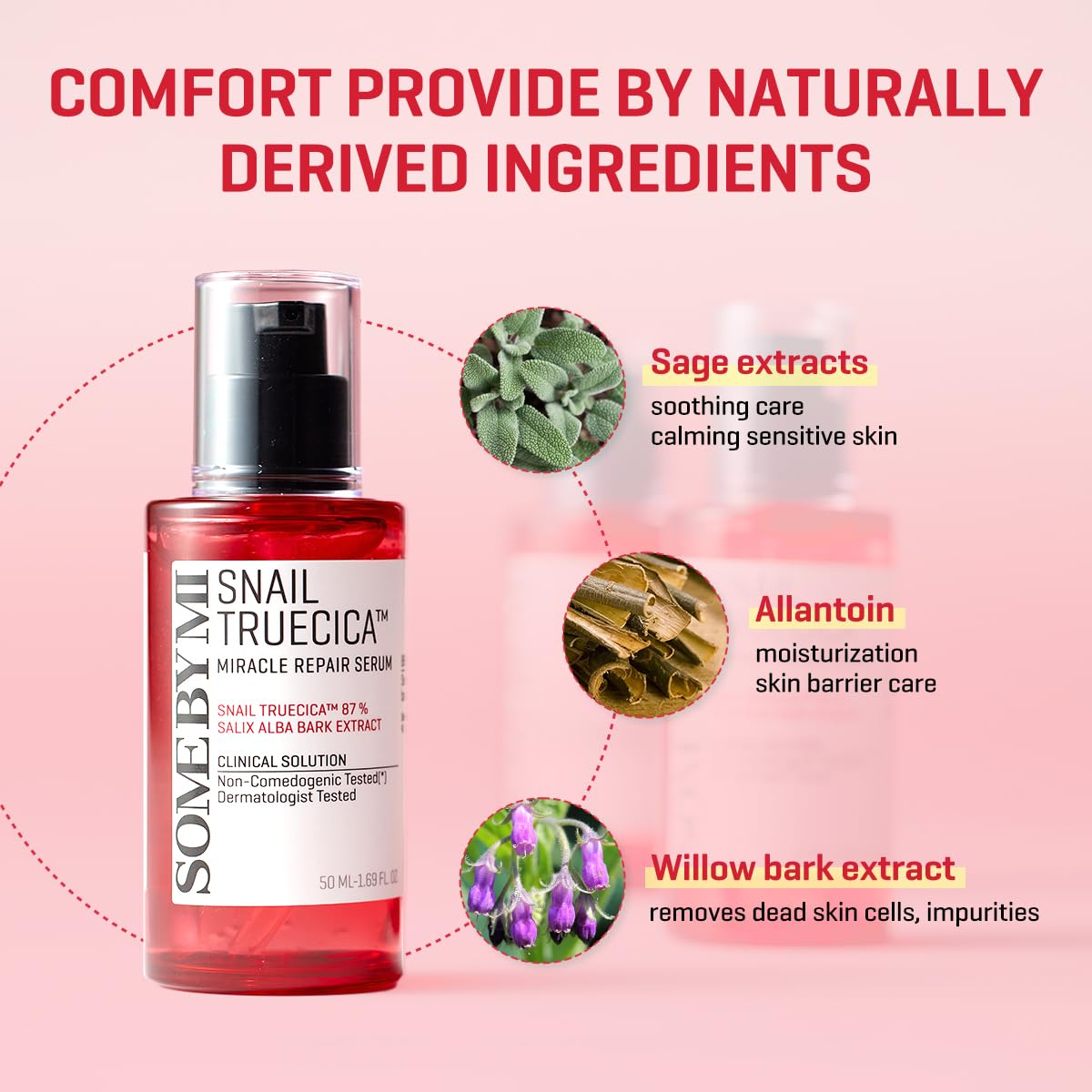 SOME BY MI Snail Trucica Miracle Repair Serum - 1.69Oz, 50ml - Made from Snail Mucin for Sensitive