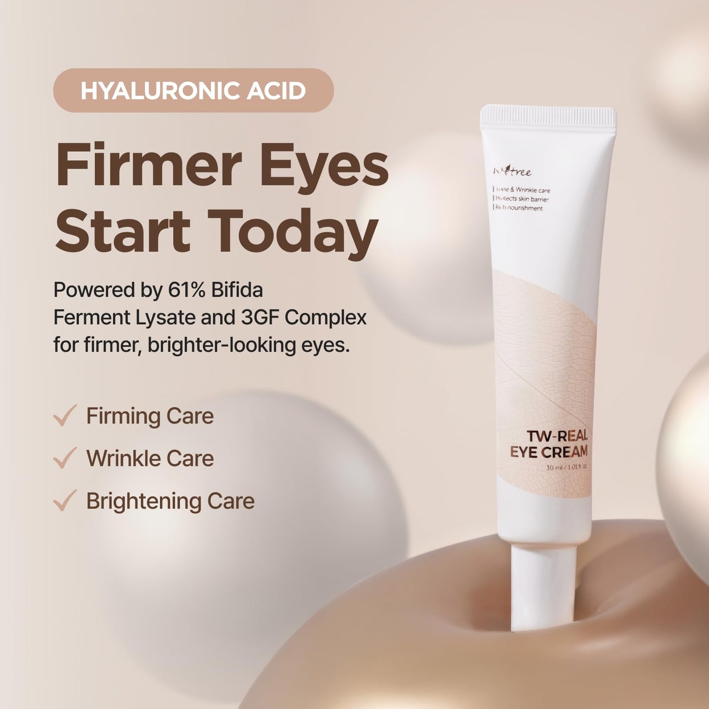 ISNTREE TW-REAL Eye Cream 30ml, 1.01 fl oz | Korean Eye Cream for Dark Circles, Fine Lines