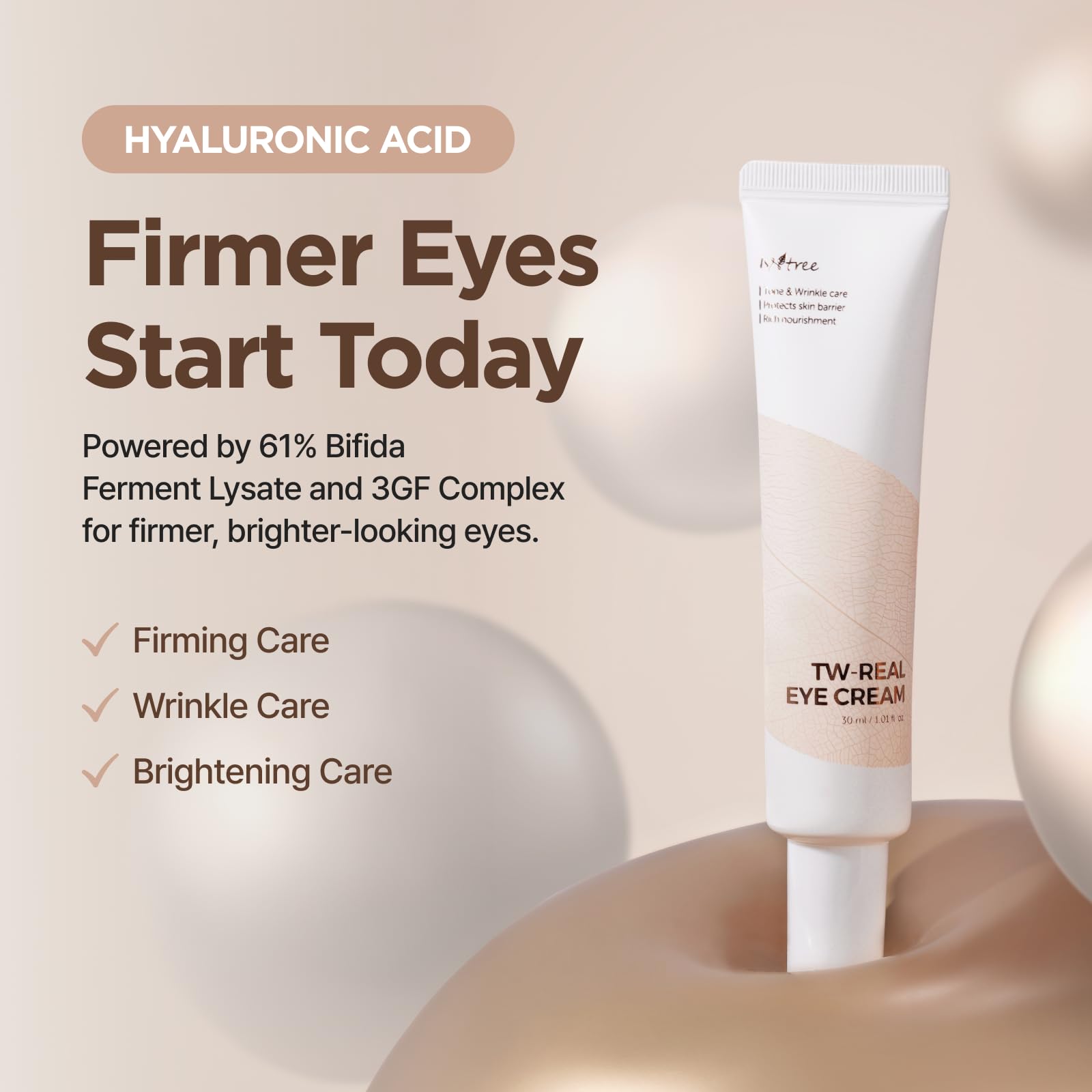 ISNTREE TW-REAL Eye Cream 30ml, 1.01 fl oz | Korean Eye Cream for Dark Circles, Fine Lines
