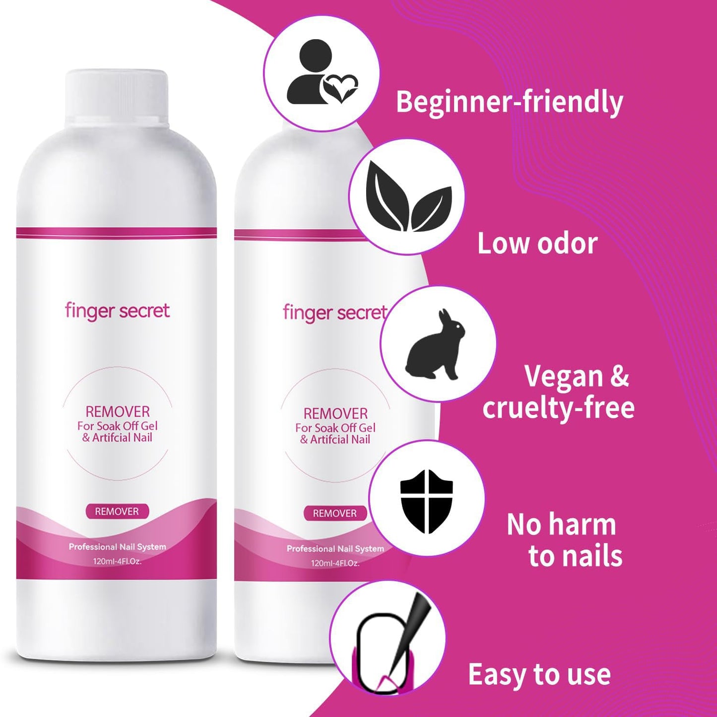 Nail Polish Remover 4Fl.Oz Nail Polish Remover Kit Professional Nail Glue Remover Quickly & Easily Remove Dip Powder Artificial Nails,Glitter Polish,Builder gel,poly gel acrylic powder.