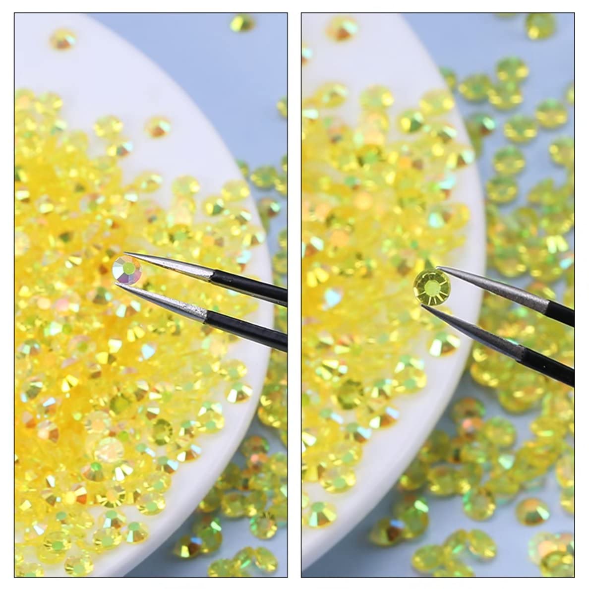 720 Pcs SS30 6mm AB Flatback Rhinestones for Nails Art Crafts Transparent Glitter Round Gems Crystals DIY Clothes Shoes(Clear Dark Green AB)