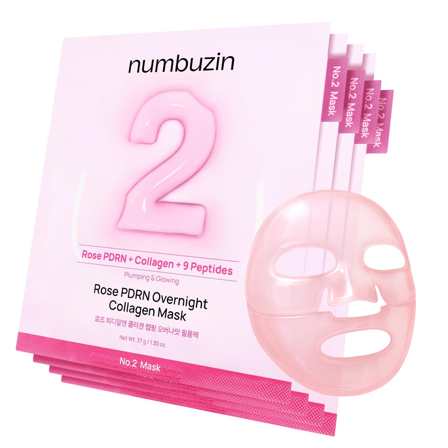 numbuzin No.2 Overnight Face Mask | Rose PDRN Overnight Collagen Mask | Korean Glass Skin Essential