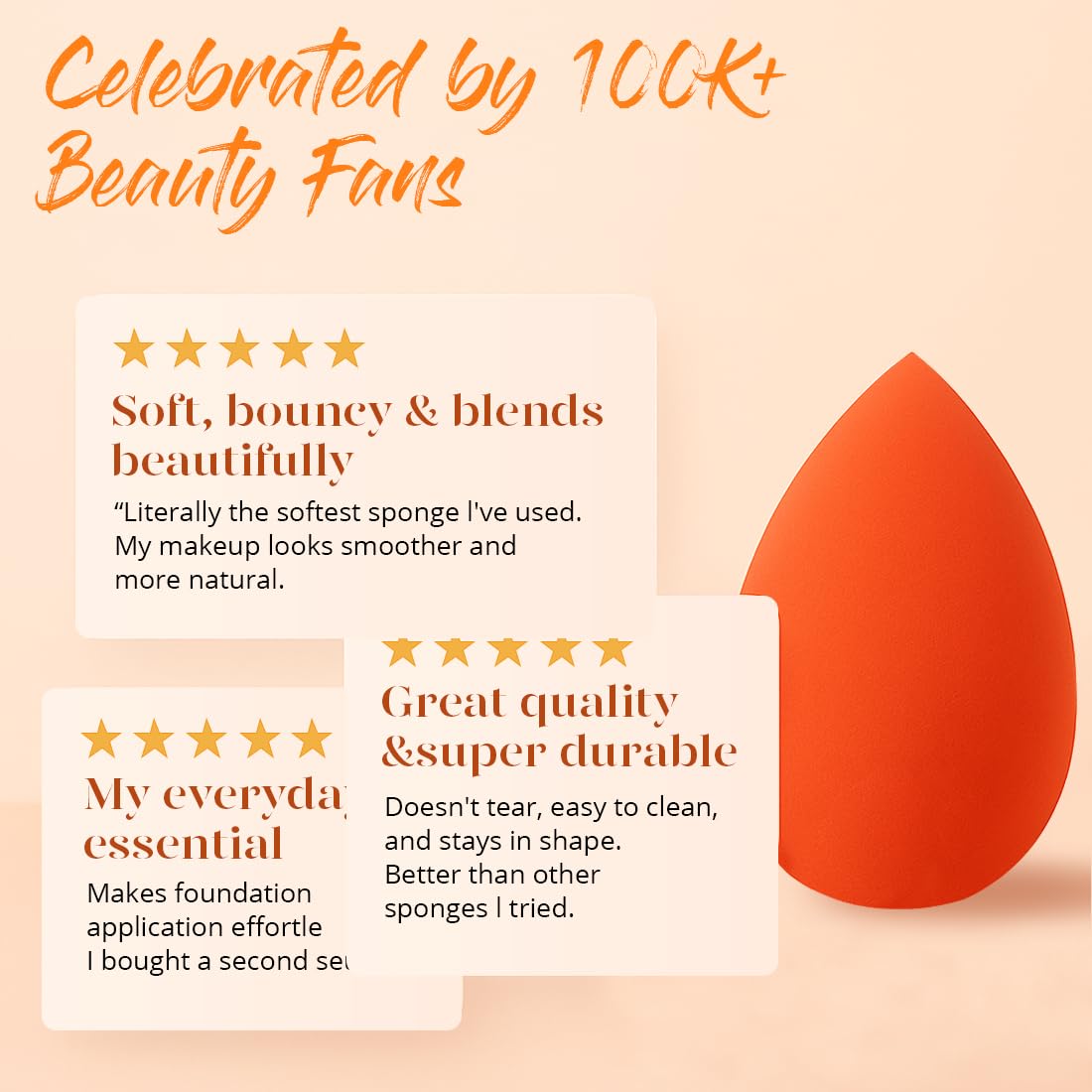 BEAKEY Makeup Sponge Set, 5 Pack Foundation Beauty Sponges & Soft Blenders