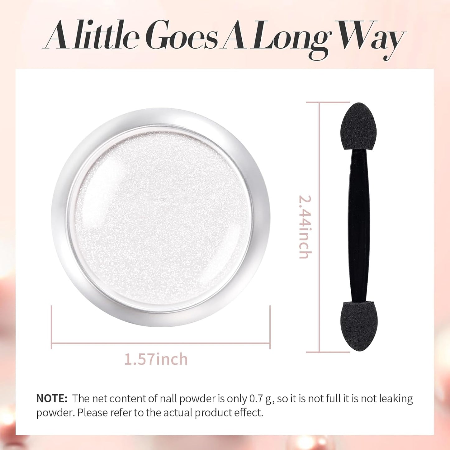 Born Pretty White Color Pearl Chrome Nail Powder Auroras Nail Powder Mirror Effect Pigment Mermaid Nail Glitter Powder for Nail Art Manicure Decoration