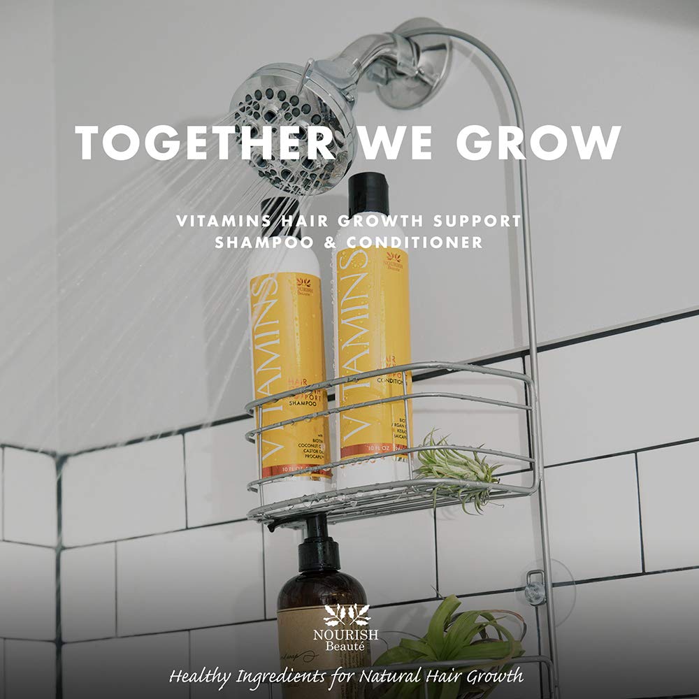 NOURISH Beaute Vitamins Shampoo for Hair Loss that Promotes Hair Regrowth, Volume and Thickening with Biotin, DHT Blockers, Antioxidants, Oils and Extracts, For Men and Women, 10 Oz(Pack of 2)