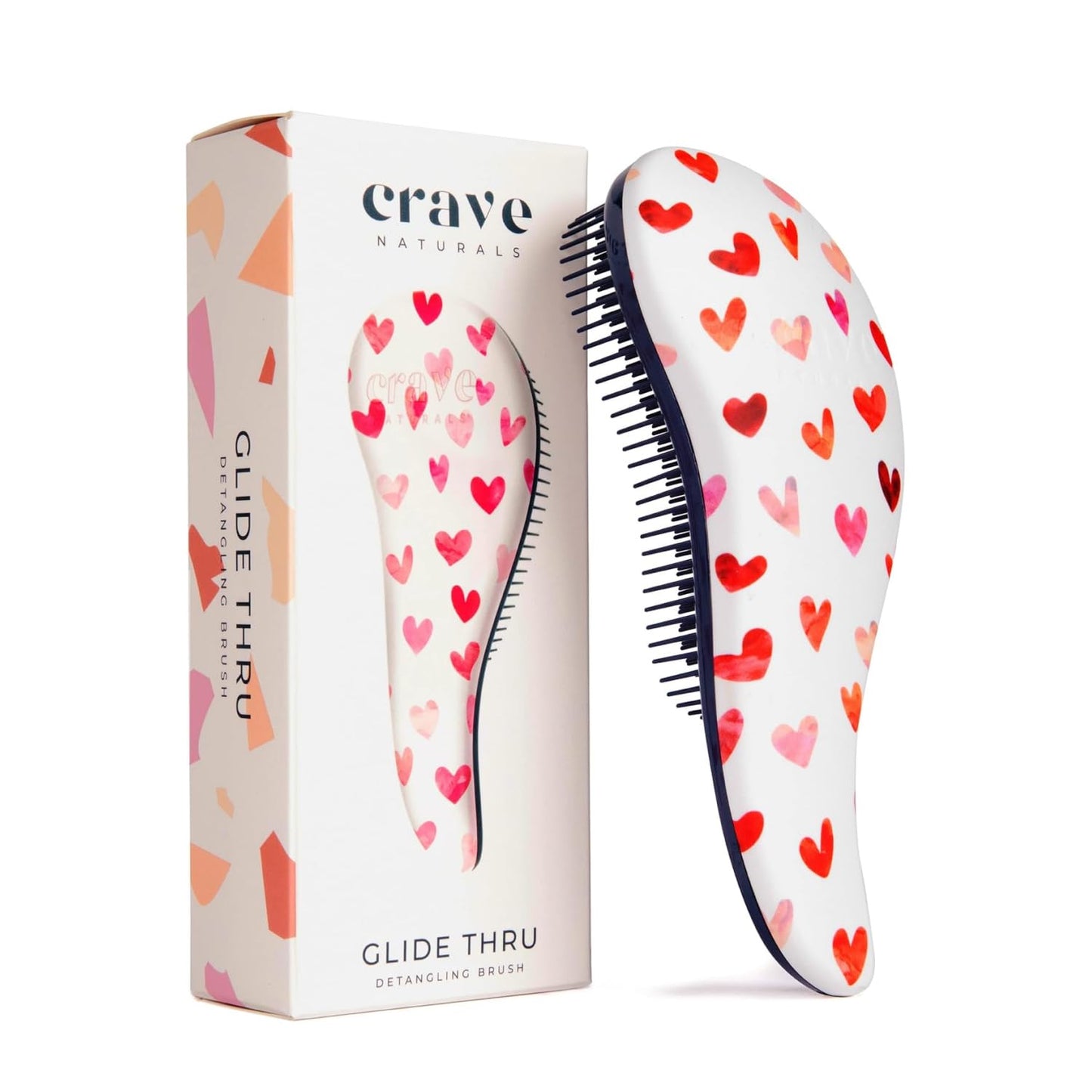 Crave Naturals Glide Thru Hair Brush - Detangler Brush for Curly, Straight, Wet or Dry Hair