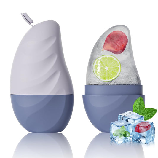 Silicone Facial Ice Cube Roller Massager, Facial Beauty Care Tool, Reusable Face Ice Mold - Brighten Skin, Reduce Puffiness for Face & Eyes (Purple)