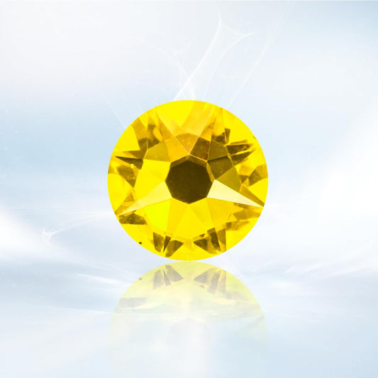 Novani Citrine/Lemon Yellow Rhinestones 1440pcs Flat Back Round Rhinestone Style 2088 Sparkly