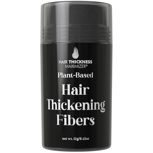 Hair Fibers for Thinning Hair For Women, Men. Plant-Based Formula for Instant Hairline & Bald Spot Coverage. Non-Itchy, Easy to Wash Out (Black)