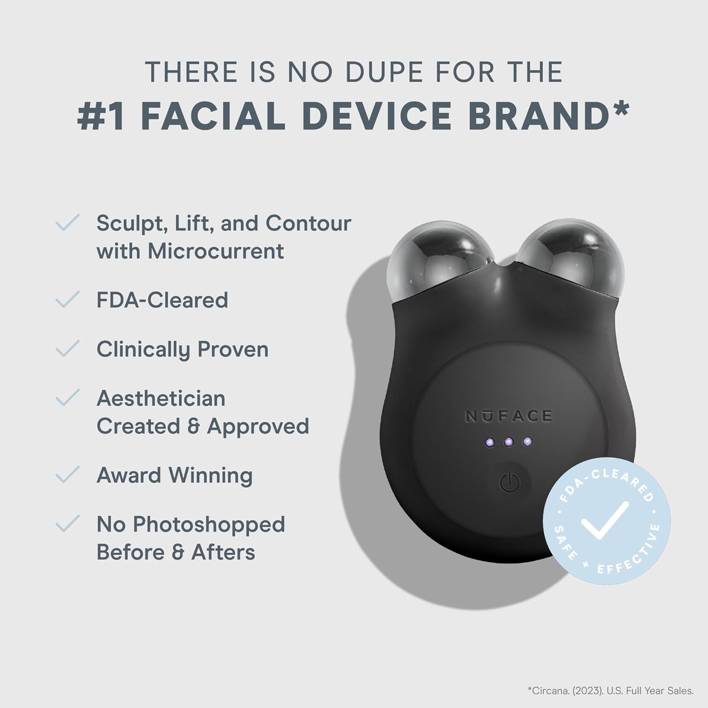 NuFACE MINI+ Microcurrent Facial Device Kit - FDA Cleared Face Sculpting & Skin Tightening Device to Contour, Lift & Tone + Microcurrent Gel Activator & Silk Creme - Midnight Black
