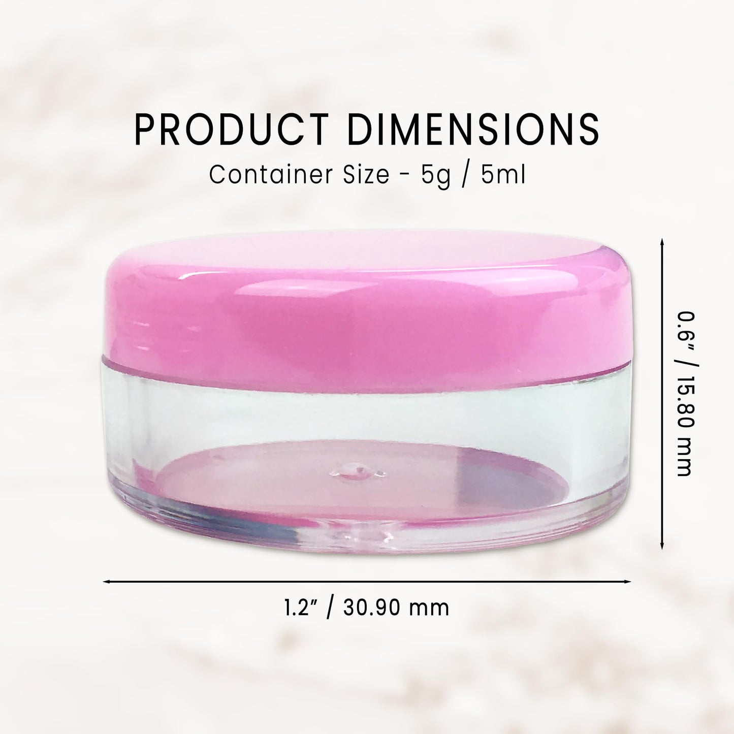 (Quantity: 200 Pcs) Beauticom 5G/5ML Round Clear Jars with Pink Lids for Cosmetics, Medication, Lab