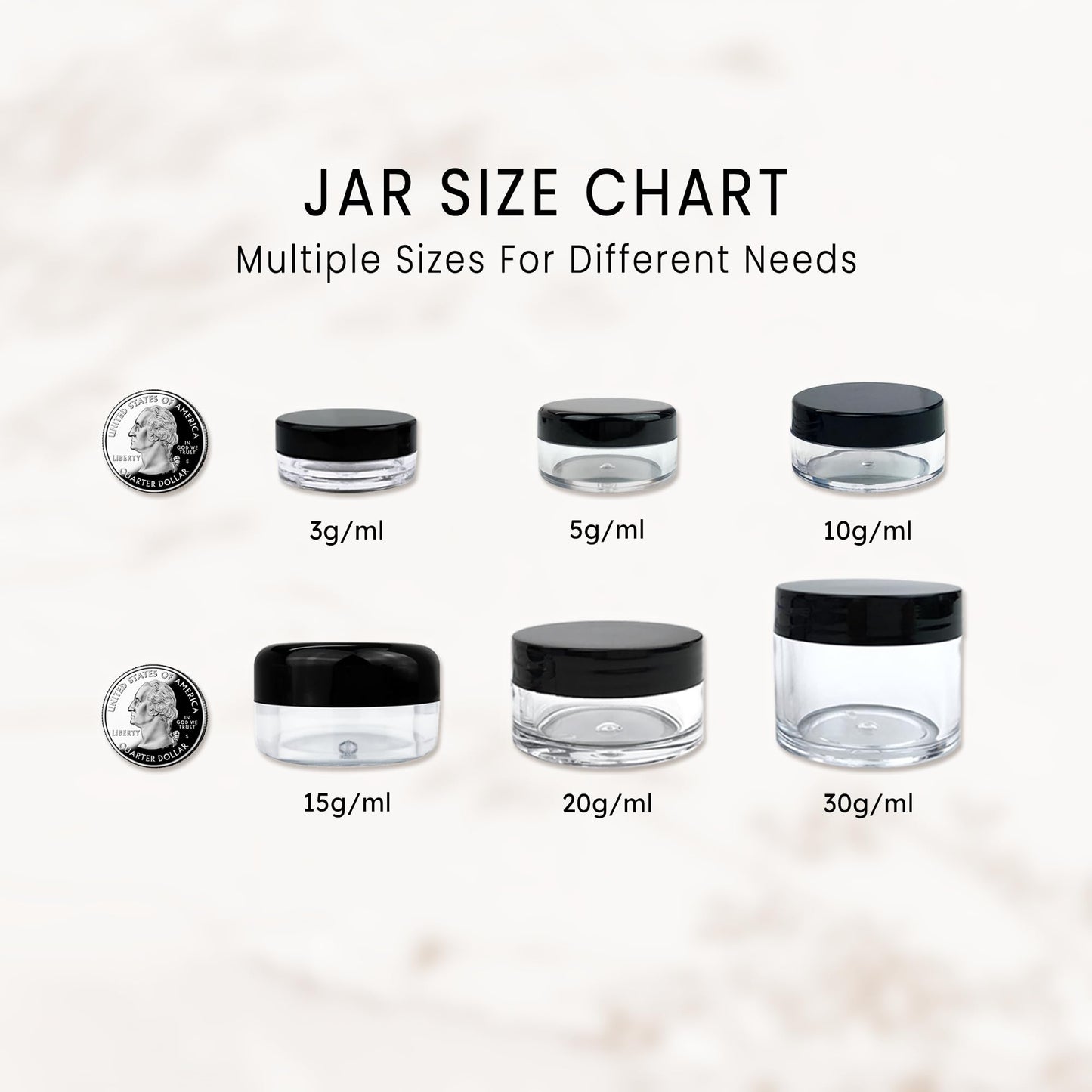 (Quantity: 12 Pieces) Beauticom 15G/15ML (0.5oz) Clear Round Jar with White Lids for Cosmetics