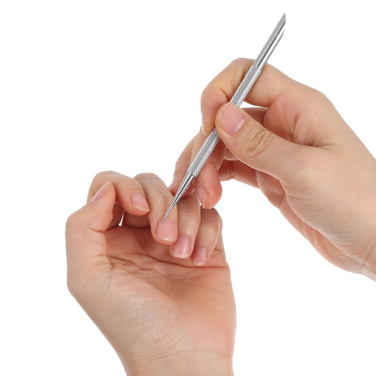 4 pcs Stainless Steel Cuticle Pusher,Cuticle Remover Tool,Nail Cleaning Cuticles Stick,Metal Nail Cuticles Pusher Nails Polish Remover Tool for Professional Manicure Pedicure