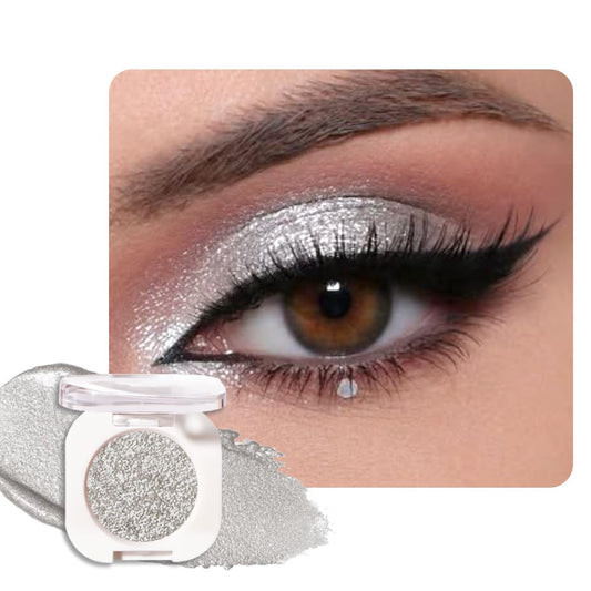 Single Glitter Shimmer Sparkle Eye shadow Palette Makeup, Slive Glitter Eyeshadow for Women, Pigmented Waterproof Sombras Para Ojos, Vegan, Talc, Paraben & Cruelty Free, 12