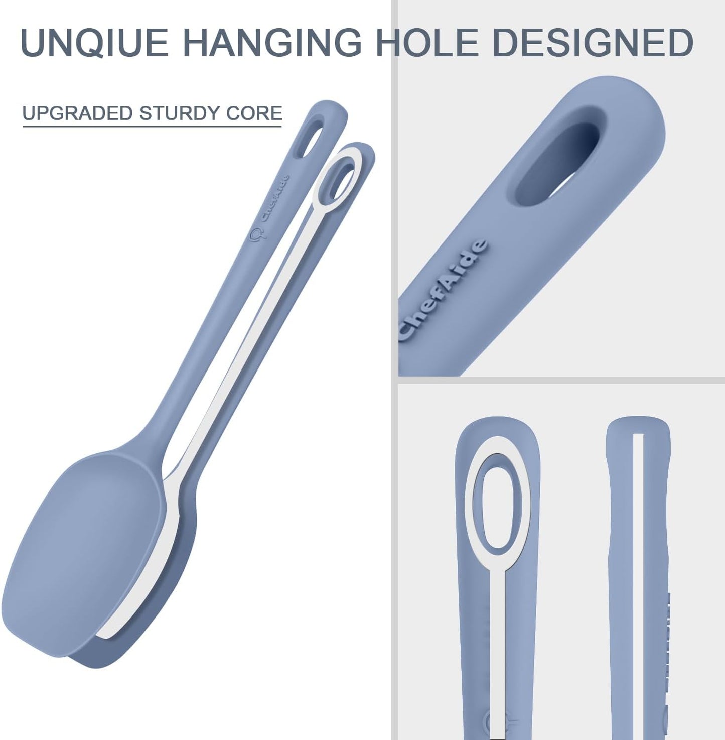 5 Pieces Silicone Spatula Set, Food Grade Rubber Spatula, Upgrade Strong Handle with Ergonomic Grip, Heat Resistant Up to 600°F for Nonstick Cookware, Cooking Candy Series