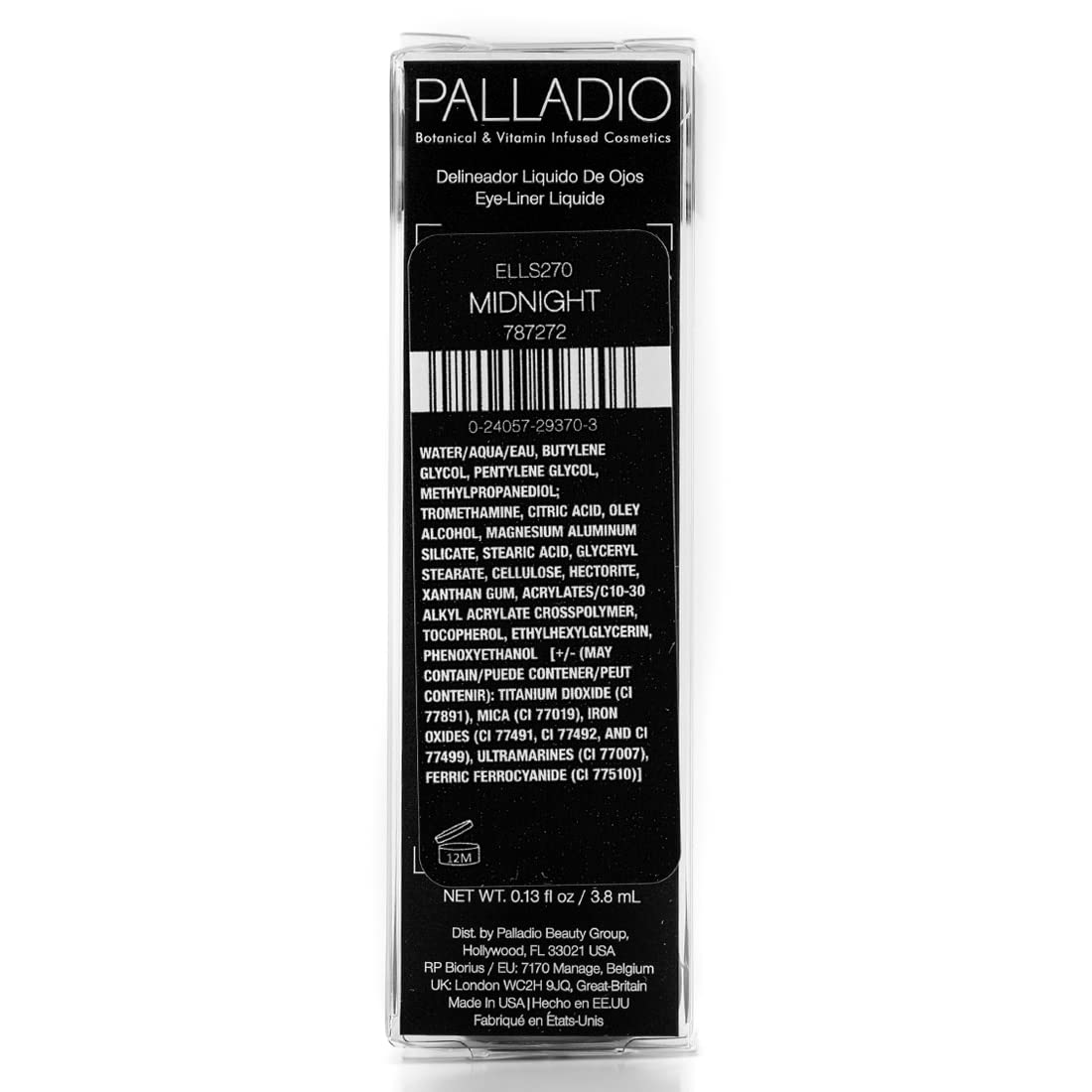 Palladio Liquid Eyeliner, Highly Pigmented and Waterproof Eyeliner, For Intense Eye Definition, Smear-proof Eyeliner Liquid, Includes Easy Grip Wand and Felt Tip Eyeliner Applicator, Midnight