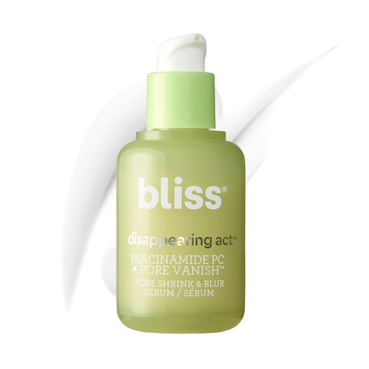 Bliss Niacinamide + Pore Vanish Complex Disappearing Act Serum – With Vitamin B3 + Green Tea - Reduces Pores & Dark Spots - Achieve Glass Skin - Clean, Cruelty-Free - 1 Fl Oz