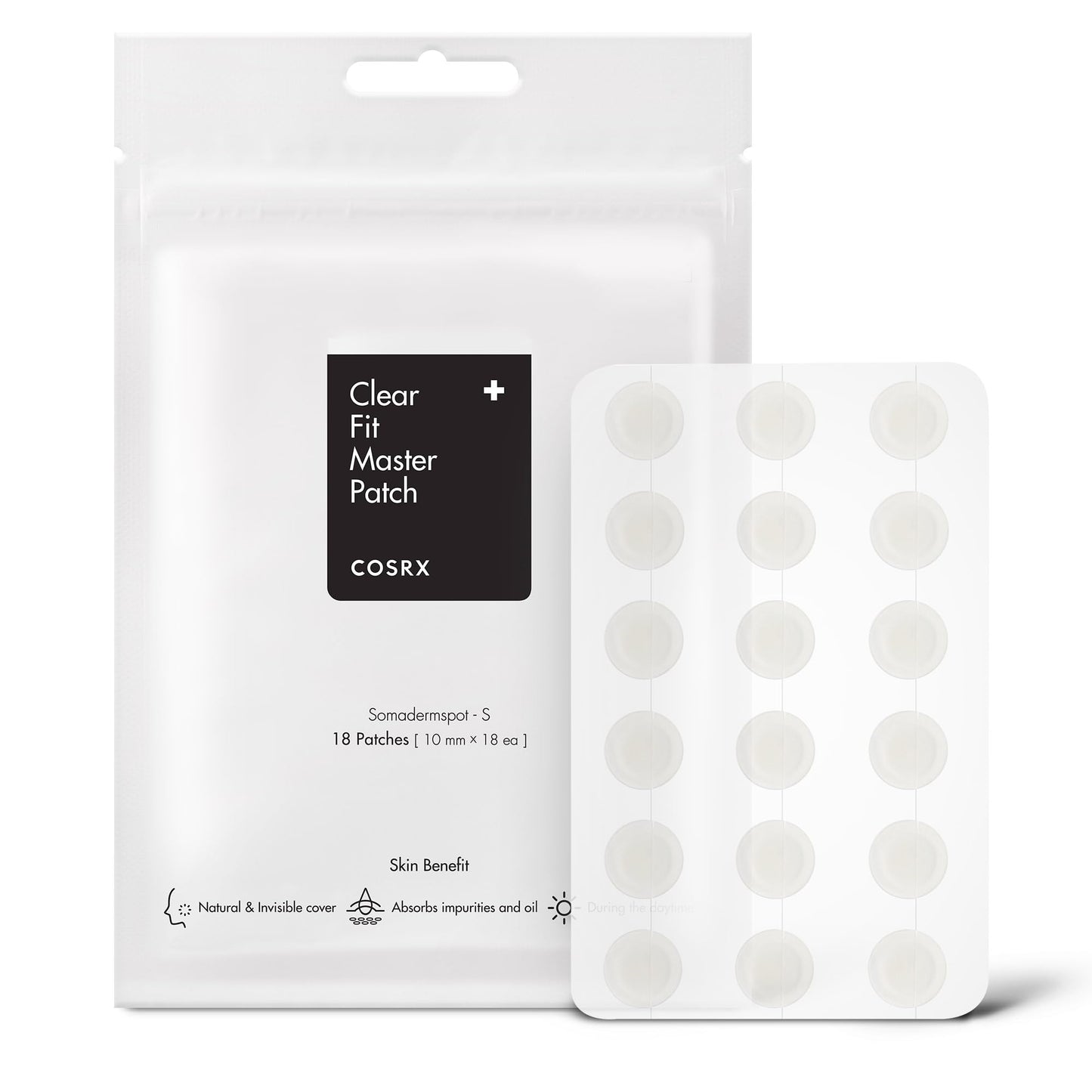 COSRX Clear Fit Invisible Master Patch, Ultra-Thin Spot Cover (18 Counts)