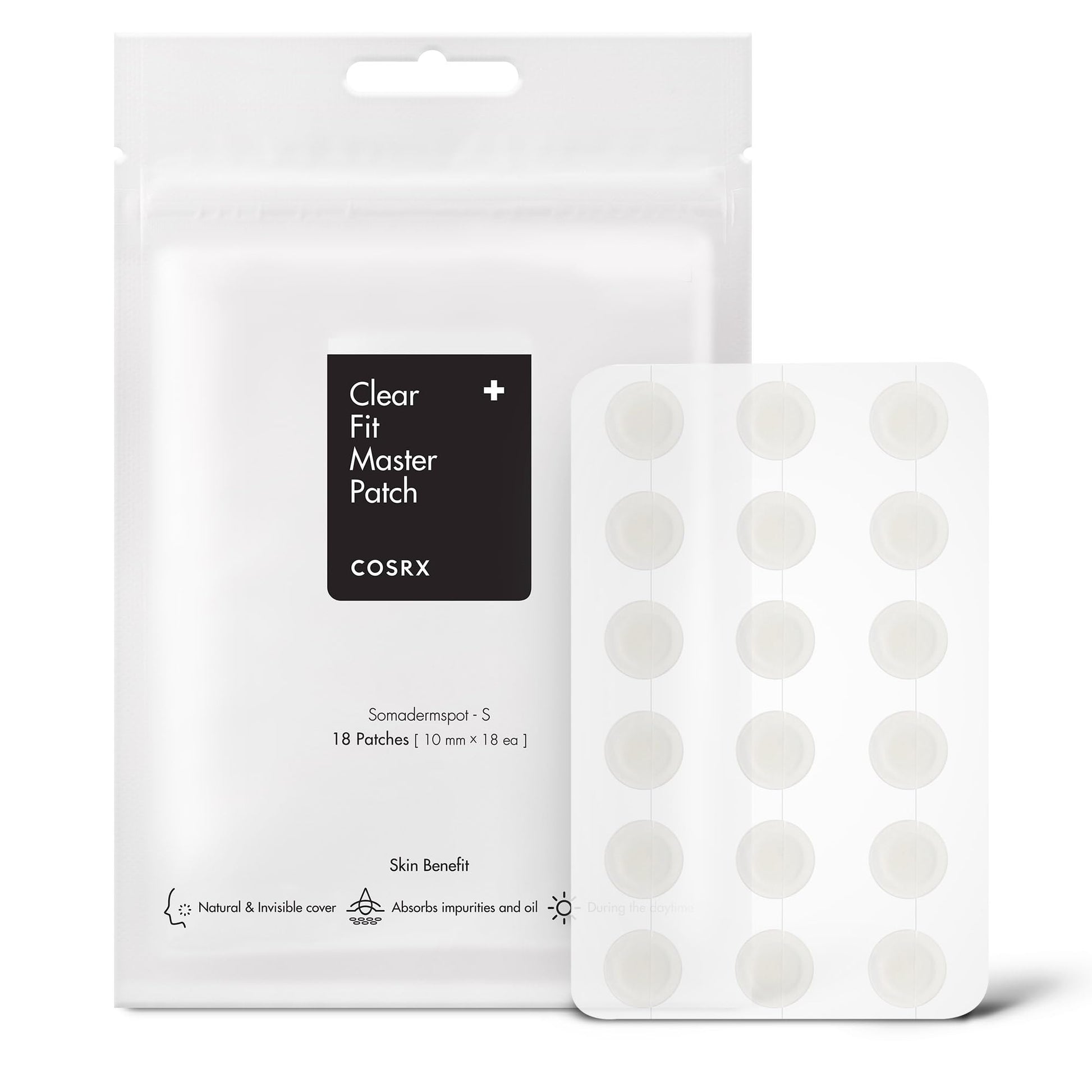 COSRX Clear Fit Invisible Master Patch, Ultra-Thin Spot Cover (18 Counts)