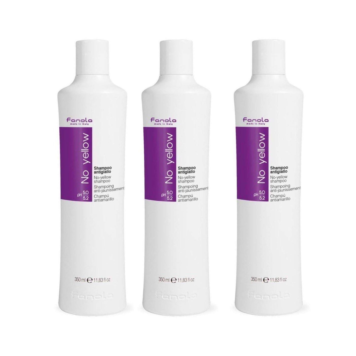Fanola No Yellow Purple Shampoo & Anti-Brass Hair Toner, 11.8 oz, 3 Pack