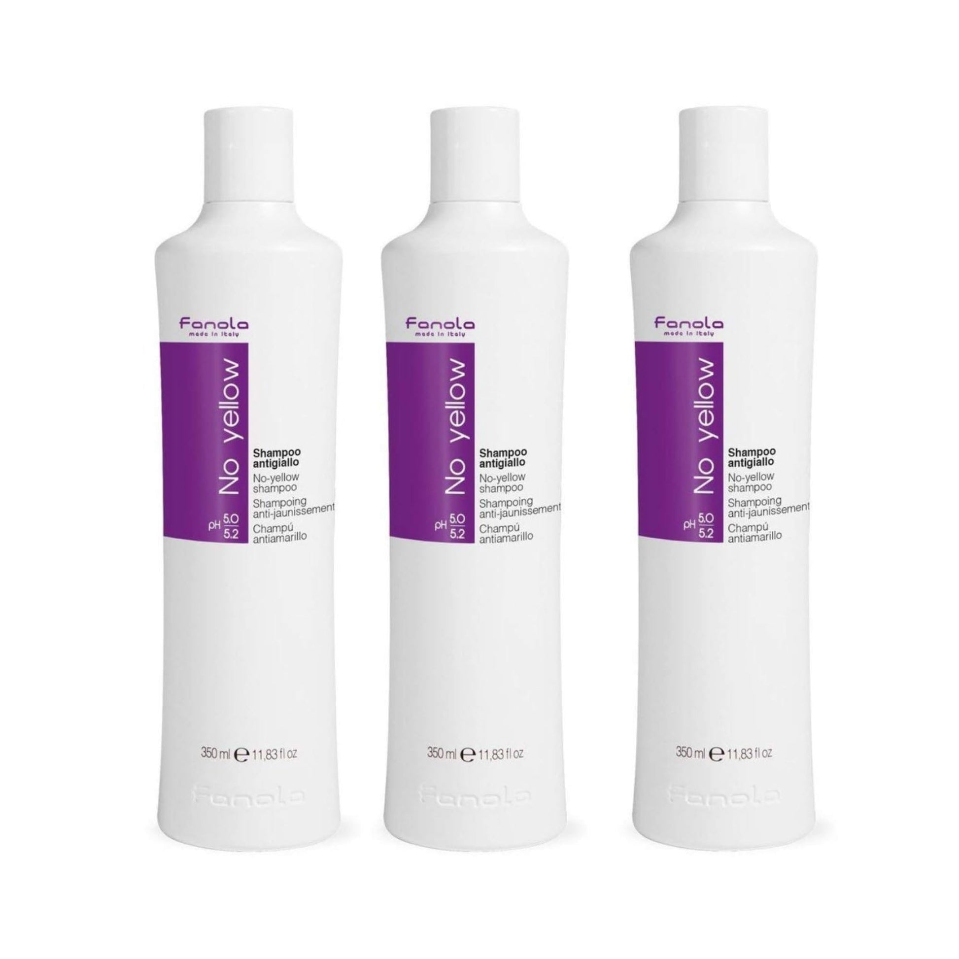 Fanola No Yellow Purple Shampoo & Anti-Brass Hair Toner, 11.8 oz, 3 Pack