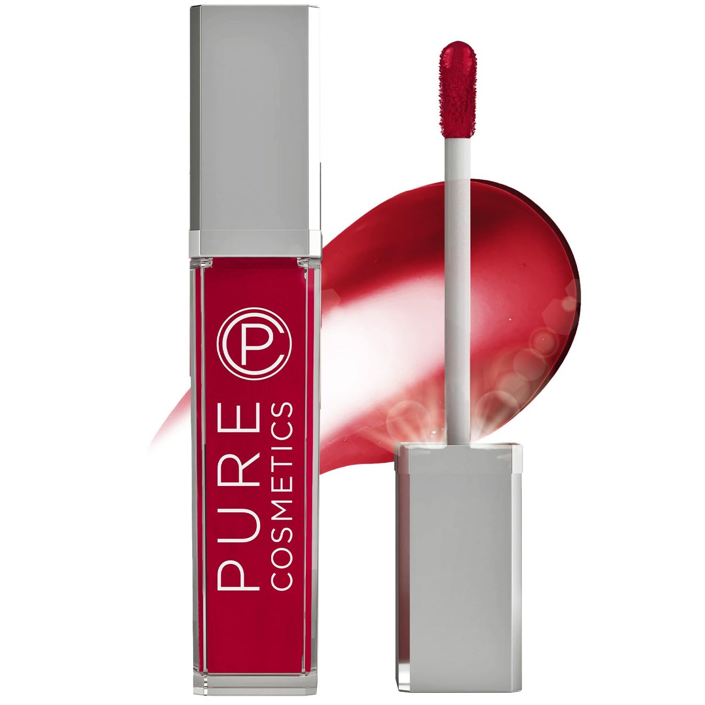 Pure Cosmetics Pure Illumination Lip Gloss - LED-lit Applicator w/Side Mirror - Non-Sticky, Moisturizing & Hydrating Lip Glosses - Soothes & Protects Dry Chapped Lips (Femme Fatale)