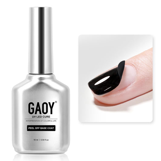 GAOY Peel Off Gel Base Coat for Gel Nail Polish, 16ml Peelable Clear Foundation for Use with UV LED