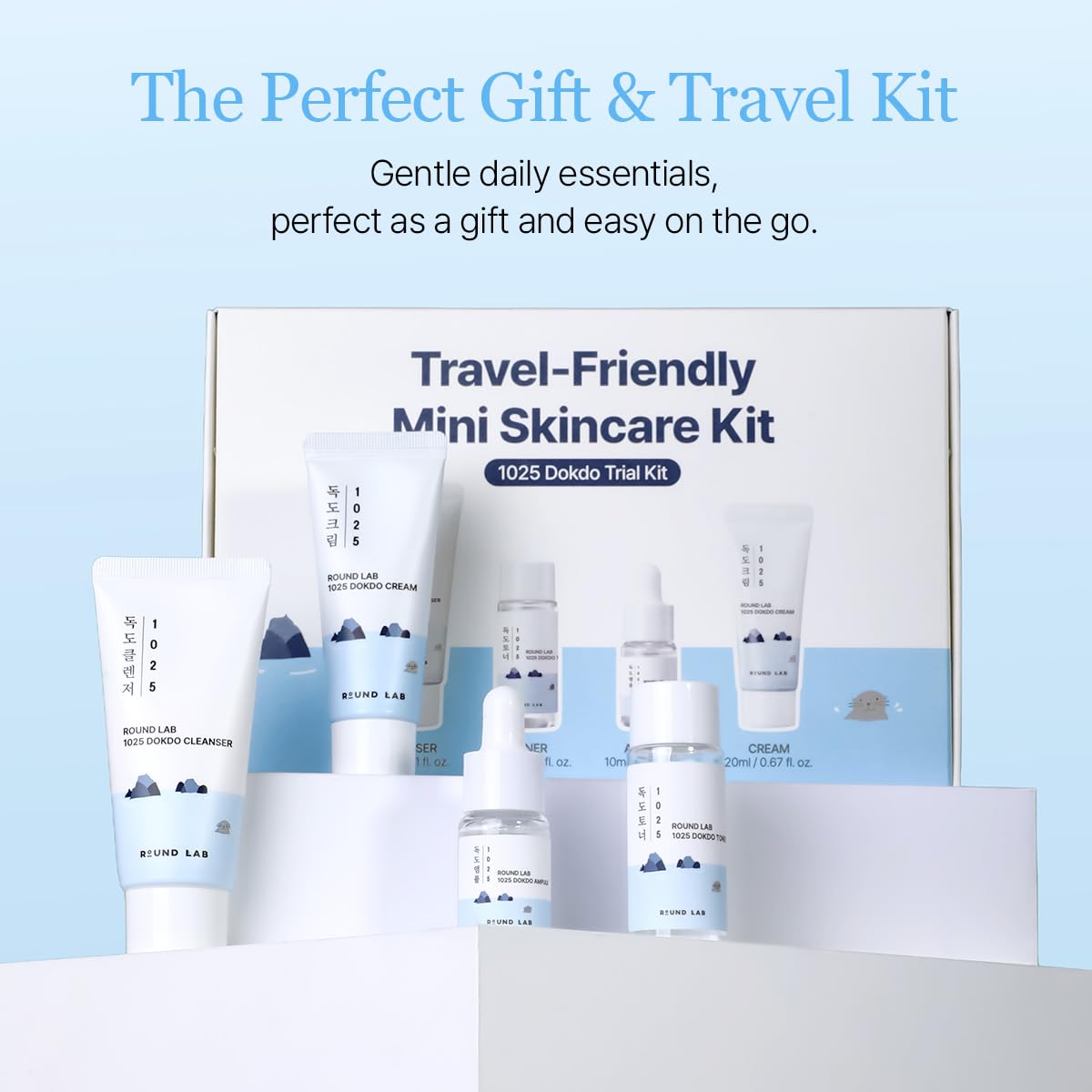 ROUND LAB 1025 Dokdo Hydrating Mini Kit 4-Step Skincare Set
