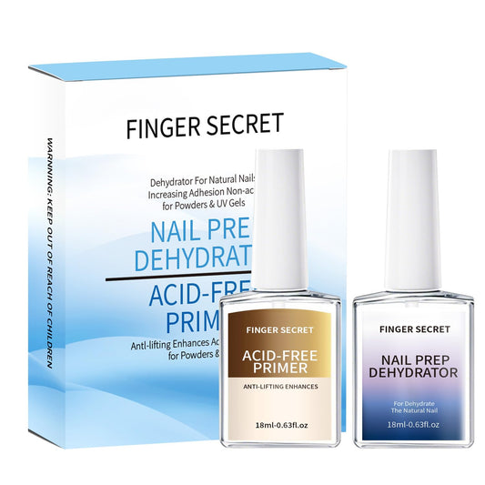 FINGER SECRET Nail Dehydrator and Primer, Professional Natural Nail Prep Dehydrate and Acid-Free