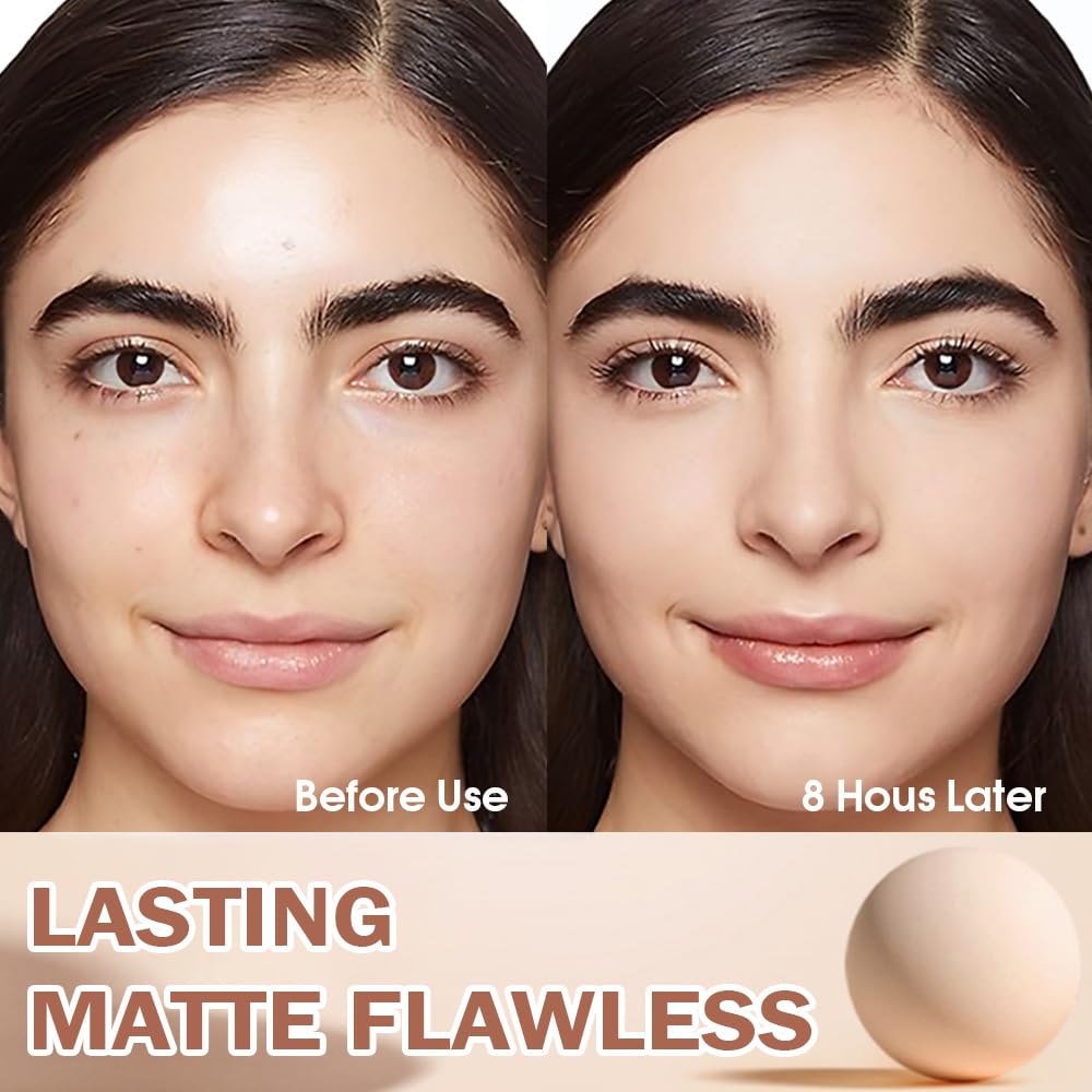 evpct Oil Control Pressed Face Powder Compact for Women, Translucent Setting Powder Makeup Foundation for Women, Waterproof Long Lasting Lightweight, polvo compacto de maquillaje, 01 Classic Ivory