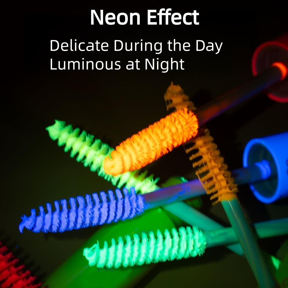 6 Colors Fluorescent Mascara, Glow Colored Mascara, Parties, Weddings, Stage Use, Party Night, Halloween Christmas Parties, High Pigmented, Apply to Eyelashes/Eyebrows/Hair (Blue)