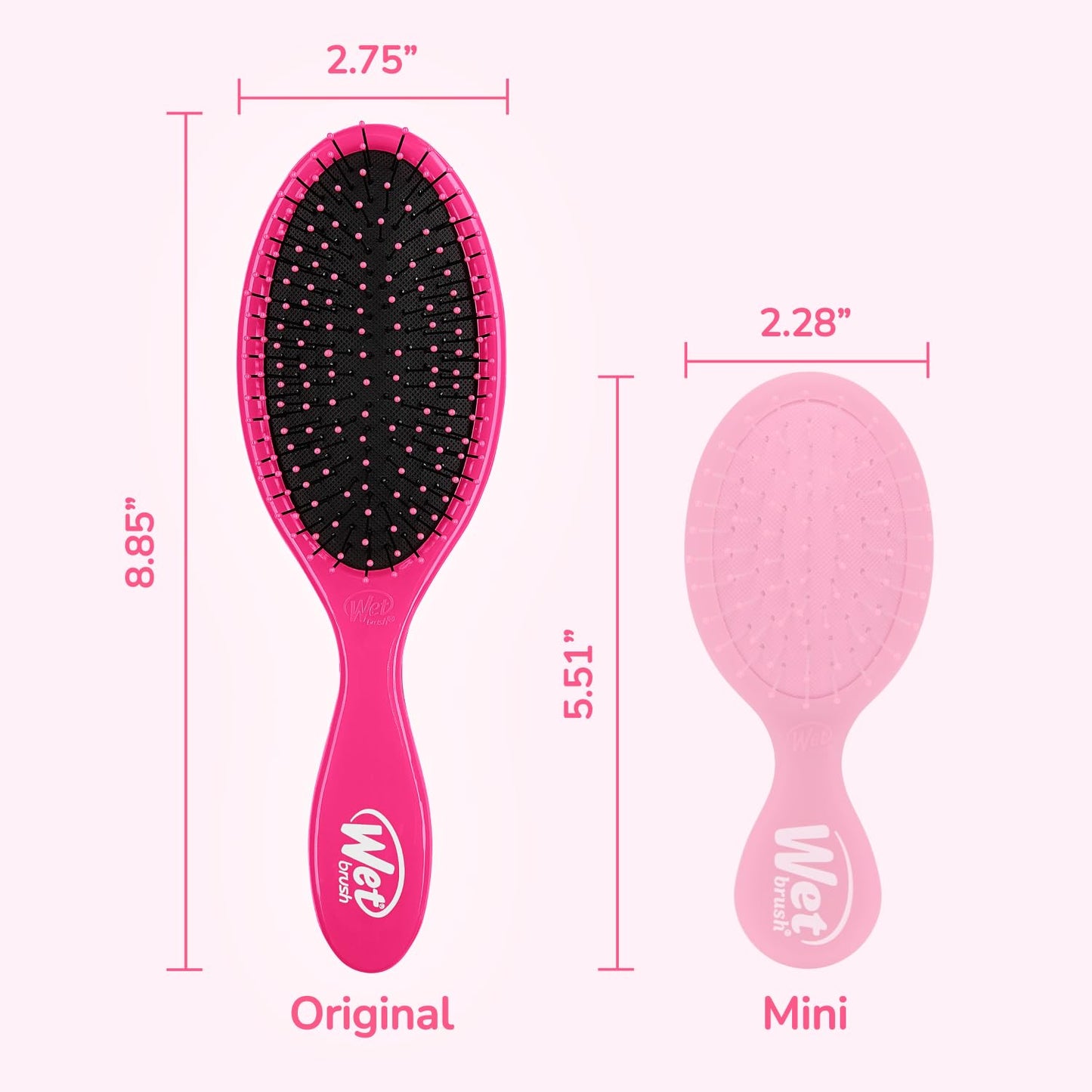 Wet Brush Detangling Brush, Original Detangler Brush (Pink) - Wet & Dry Tangle-Free Hair Brush for