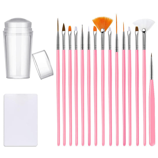 Nail Stamper Nail Art Brushes, French Tip Nail Stamp Clear Nail Art Stamper Jelly with Scraper