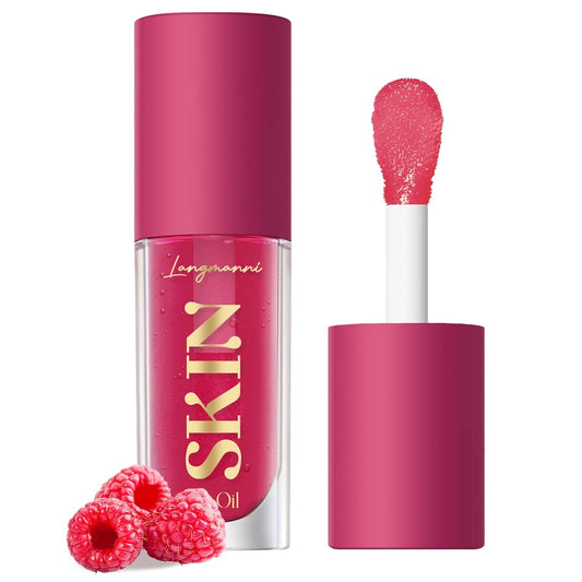 LANGMANNI Moisturizing Lip Oil,No-Sticky Lip Gloss Lip Balm Lip Care,Fruit Flavoured Lip Oil For Dry Lip's Moisturizing Hydrating And Nourishing ((Raspberry))