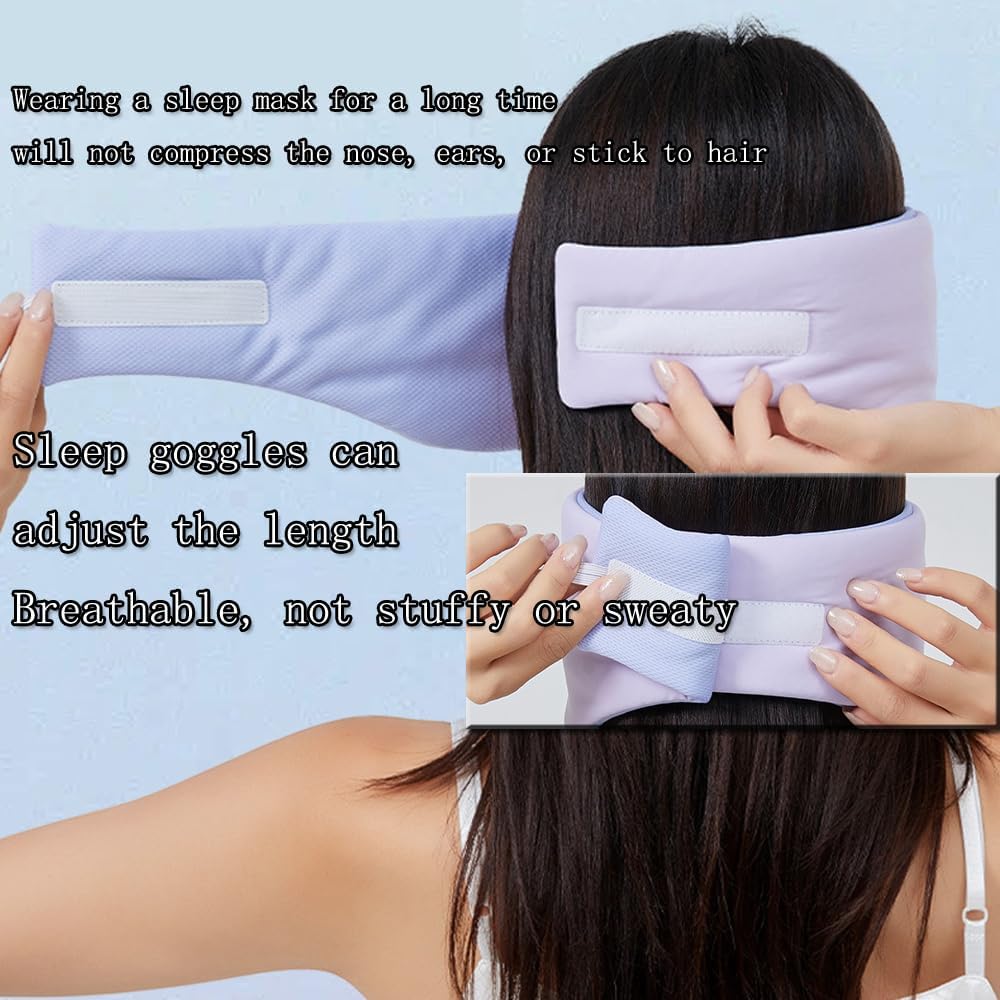 Silk Eye Sleep Mask for Sleeping Women Men, Blackout Blindfold Eye Mask+soundproof Ear plugs, Rest Like A Deaf or Blind Person, noise cancelling ear plugs Mask for Travel Night Best Sleep Mask (black)