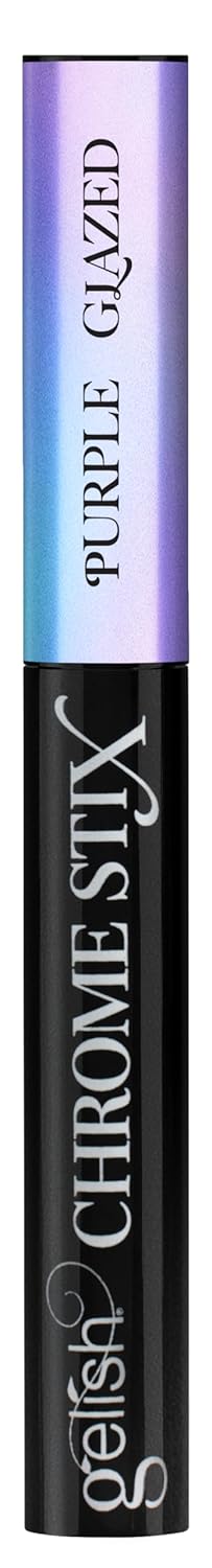 Gelish Chrome Stix, Chrome Nail Powder, Nail Art for Stunning Metallic Finish, Long-Lasting, Easy Application, Perfect for Professional and At-Home Use (Purple Glazed, 0.5g)