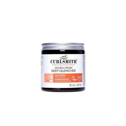 CURLSMITH Double Cream Deep Quencher - Deep Conditioning Mask for Curls, Hydrating and Detangling, For All Curl Types, Vegan & Cruelty Free (8 oz)