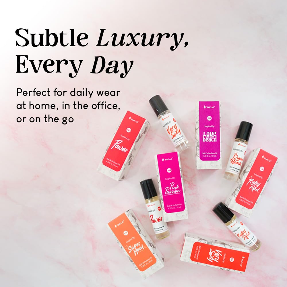 Well's Oil Roll-On Perfume Oil (Pinky Sugar) | Sweet Fruity Notes | Long-Lasting | Paraben-Free | 0.33 Fl Oz / 10 ml