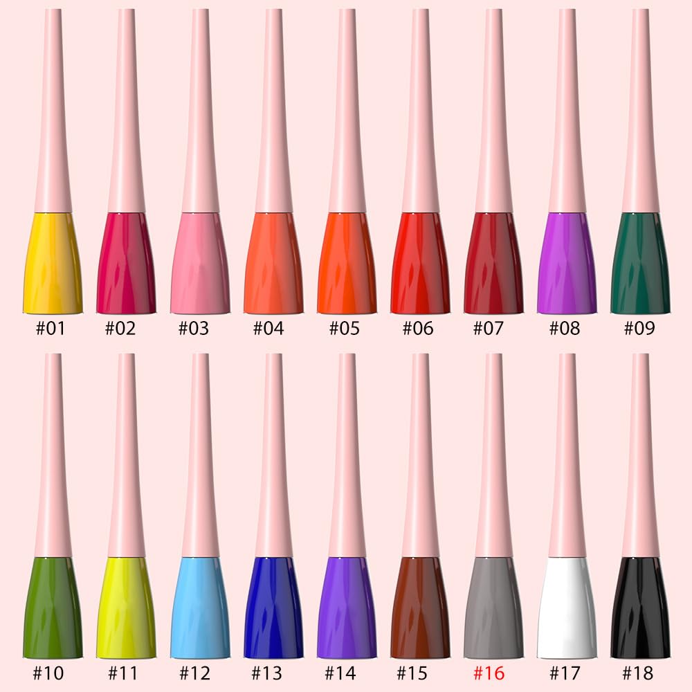 evpct 1Pcs Grey Liquid Eyeliner Makeup Waterproof Grey Eye Liners for Women, Eyes Wing Eyeliner Stamps Shapes Colored Eyeliner delineador de ojos a prueba de agua contra el agua blanco para ojos