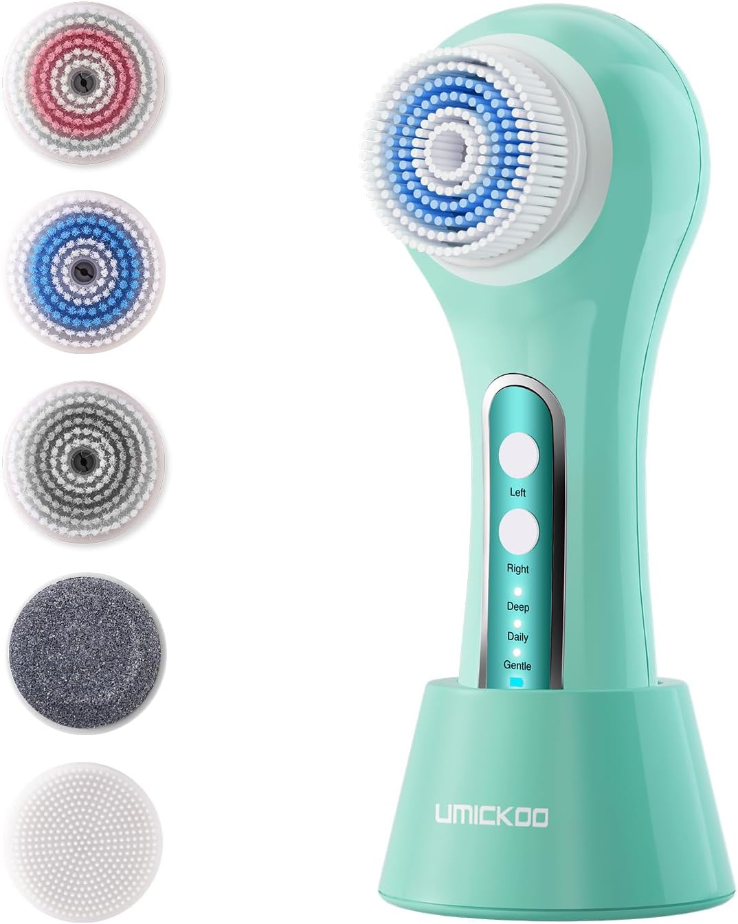 Face Scrubber Exfoliator,Facial Cleansing Brush Rechargeable IPX7 Waterproof with 5 Brush Heads,Electric Face Spin Brush for Exfoliating, Massaging and Deep Cleansing