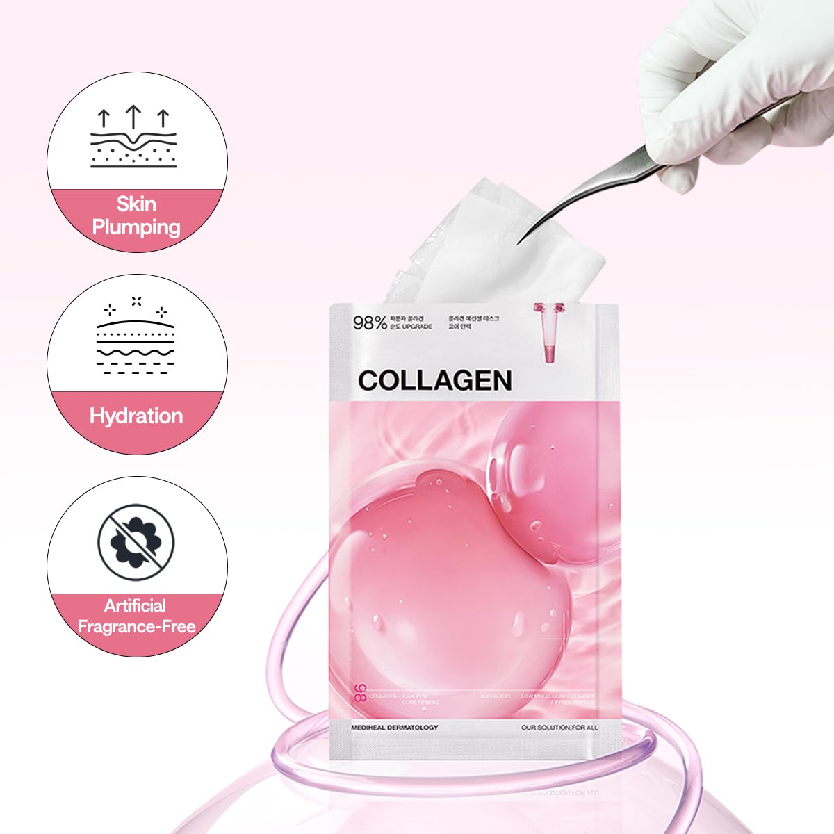 MEDIHEAL Collagen Essential Face Sheet Mask, Skin Firming (10ea)